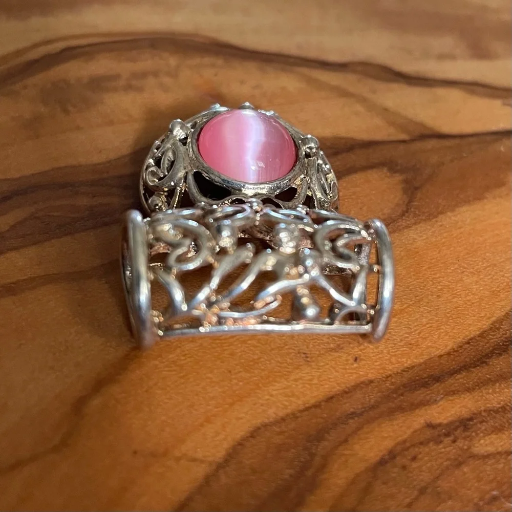Vintage Premier Designs Silver and Pink Pendant